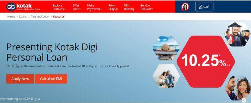 Kotak Mahindra Bank Personal Loan Apply Online